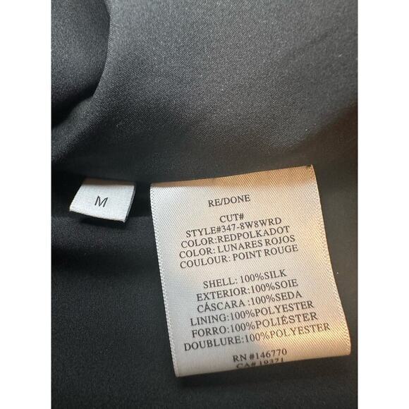 RE/DONE Sz M 80s Wrap Jacquard 100% Silk Polka Dot Mini Dress NWT‎ long sleeve - Picture 6 of 13
